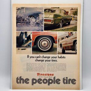 Vintage Firestone Tire Winston-Salem Sweepstakes 1970s Life Print Ad Page